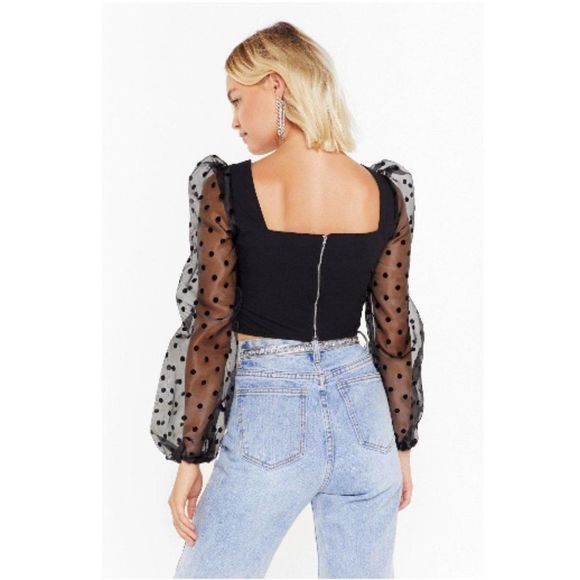 Nasty Gal Square Did You Go Spotty Crop Top - Picture 4 of 13